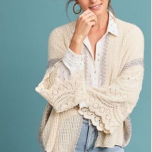 NWT Anthropologie Rosanna Crochet Knit Cardigan-OS